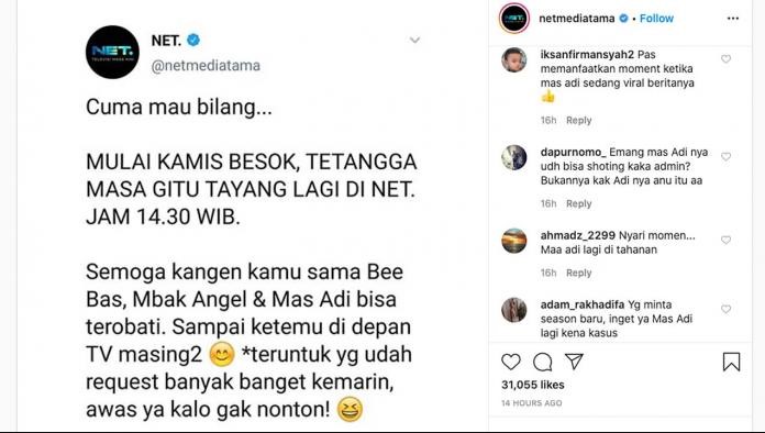 Dwi Sasono Dipenjara, NET TV Disebut Manfaatkan Momen Dengan Tayangkan Kembali \'Tetangga Masa Gitu?\'
