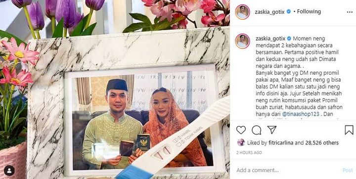 Zaskia Gotik Keseringan Pamer Testpack