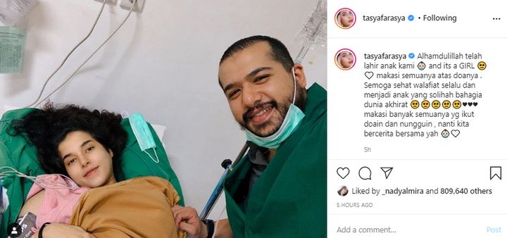 Tasya Farasya Umumkan Kelahiran Sang Putri