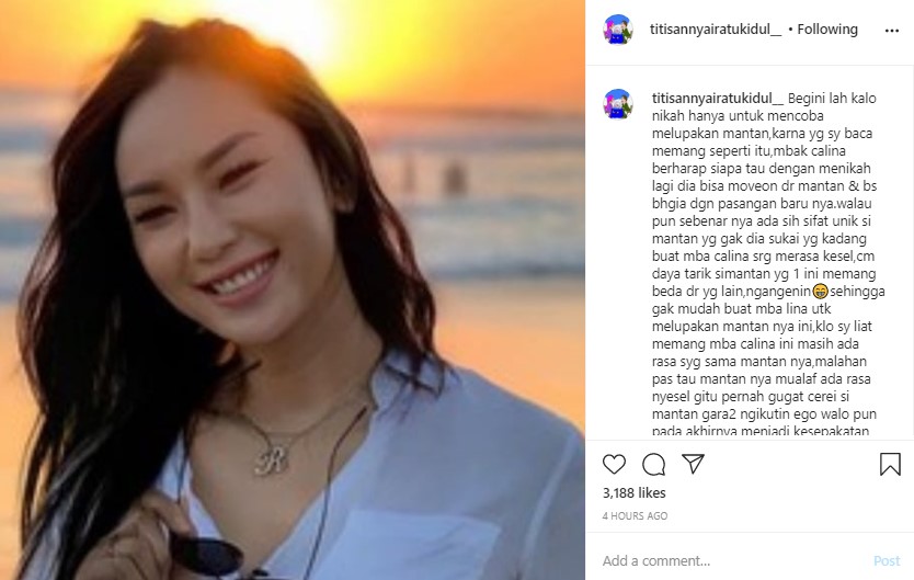 Kalina Oktarani Cerai, Nyai Ratu Kidul Sebut Nikah Cuma Untuk Lupakan Mantan