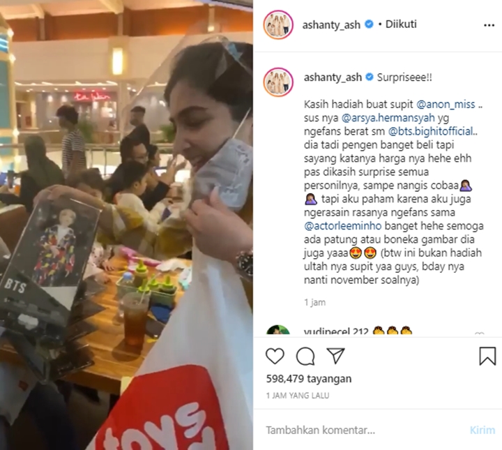 Ashanty Bikin Pengasuh Anaknya Nangis Gara-Gara Dibelikan Merchandise Mahal BTS