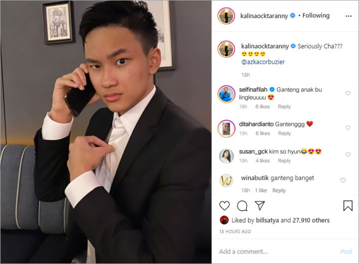 Kalina Oktarani Pajang Foto Azka Pakai Jas, Dibilang Mirip Kim Soo Hyun