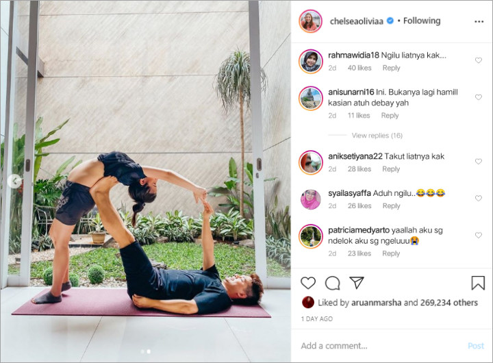 Pamer Gerakan Yoga Saat Hamil 21 Minggu, Chelsea Olivia Bikin Netizen Ngilu