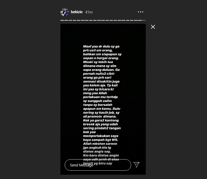Bebizie Diduga Sindir Wika Salim