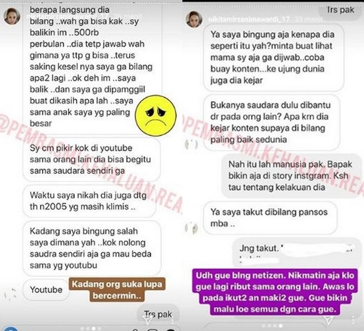 Nikita Mirzani Bongkar Isi Chat Sepupu Baim  Wong  Imej 