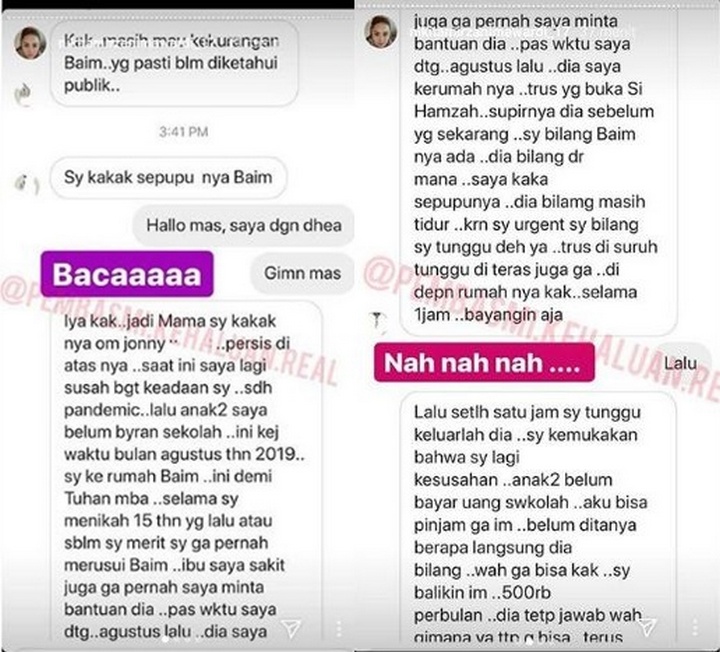 Chat Sepupu Baim Wong