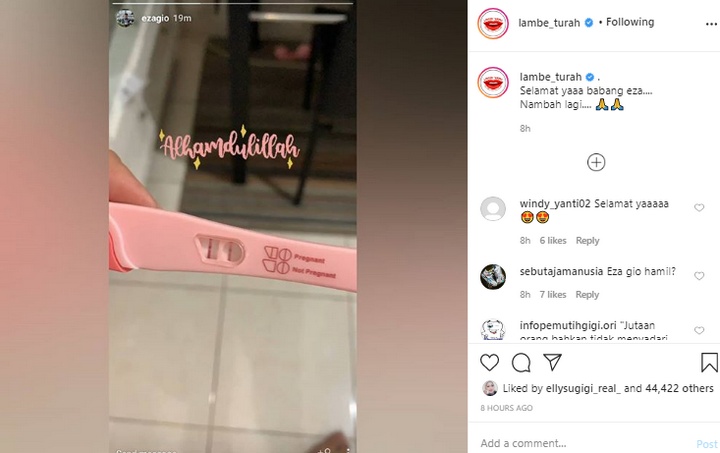 Istri Eza Gionino Hamil Anak Kedua