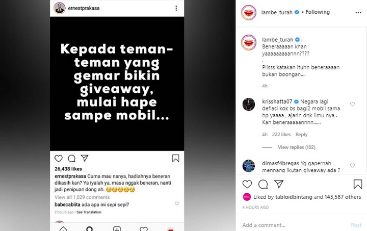 Kriss Hatta Sindir Give away Artis