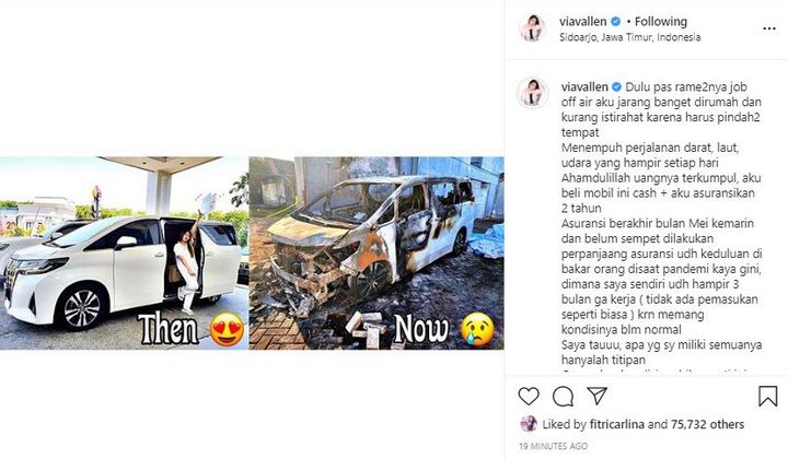 Kenangan Via Soal Mobil Mewah