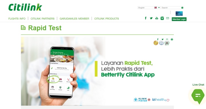 Citilink Gratiskan Rapid Test