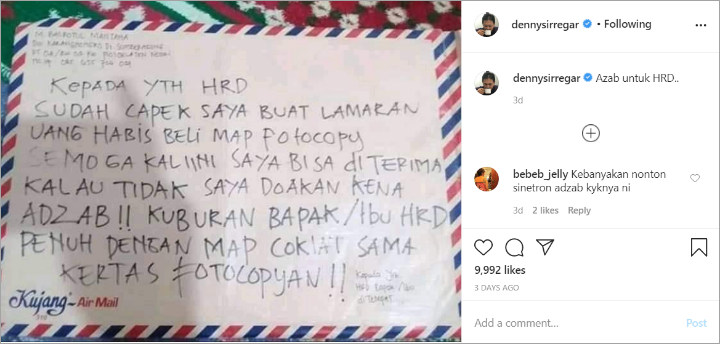 Viral Pencari Kerja Doakan HRD Kena Azab Bak Judul Sinetron