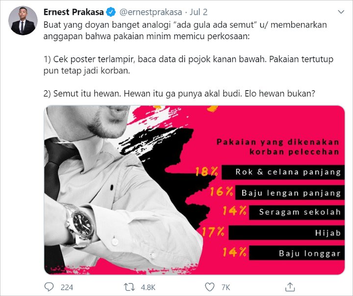Heboh Pegawai Starbucks Lakukan Pelecehan, Ernest Prakasa: Otak Pelakunya yang Salah