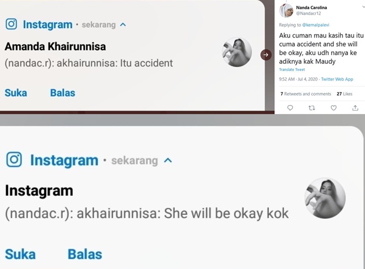 Reaksi adik Maudy Ayunda