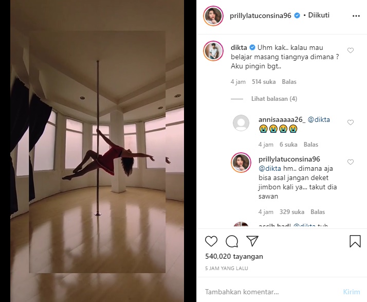 Digosipkan Pacaran, Komentar Dikta Lihat Prilly Latuconsina Pole Dance Jadi Sorotan