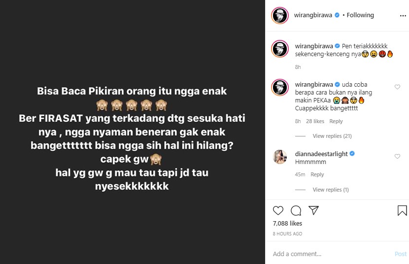 Wirang Birawa Ungkap Tak Enaknya Bisa Baca Pikiran Orang Dan Masa Depan