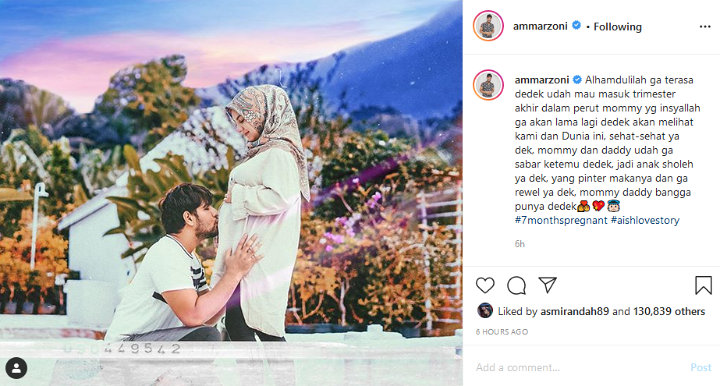Mesranya Ammar Zoni Cium Perut Buncit Irish Bella, Tak Sabar Bertemu Calon Bayi