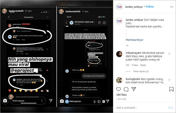 Usai Viralkan Akun Olshop, Kesha Ratuliu Minta Bantuan Report Karena Dapat Balasan Begini