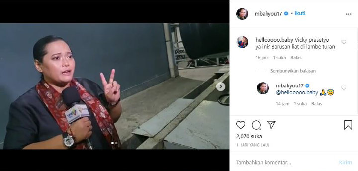 Jawaban Mbak You Soal Artis Inisial V Diduga Vicky Prasetyo