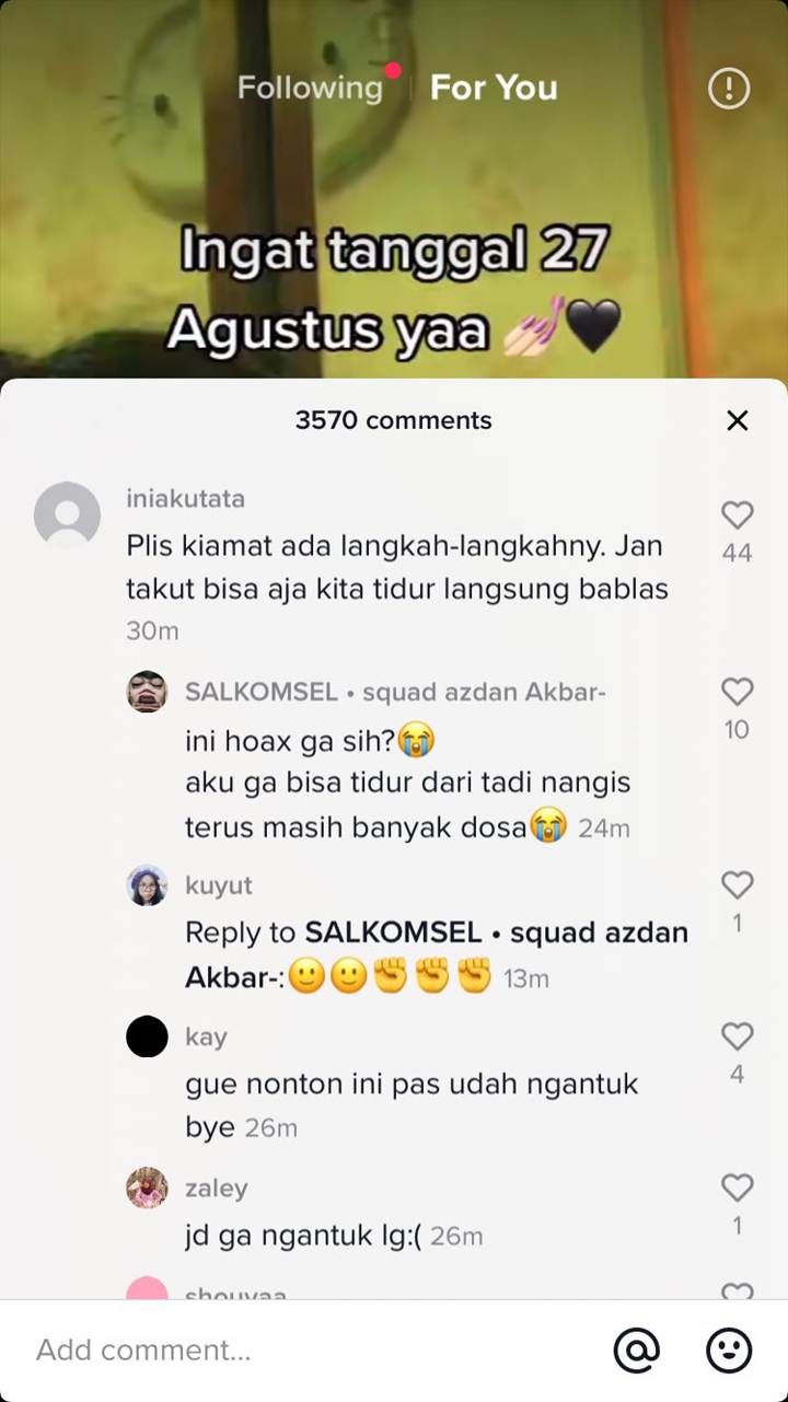 Beredar Rumor Kiamat 27 Agustus Di Tiktok Karena Rencana Palestina Israel Damai