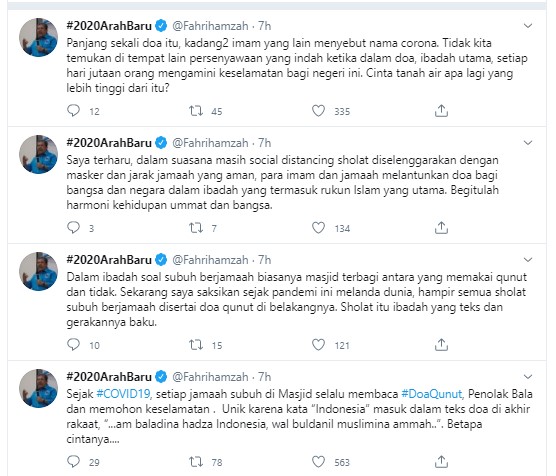 Fahri Hamzah Terharu Temukan Hal Unik Ini Saat Salat Subuh Di Masjid Pada Masa Pandemi Corona