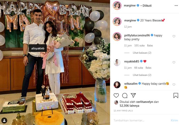 Margin Wieheerm Mesra Bareng Ali Syakieb Saat Ultah
