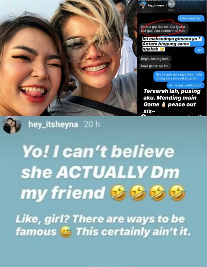 Chat Nikita Mirzani dan Heyna Jimenez