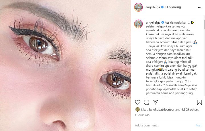Habis Kesabaran, Angel Lelga Ancam Laporkan Akun Palsu Penyebar Fitnah Agar Jera