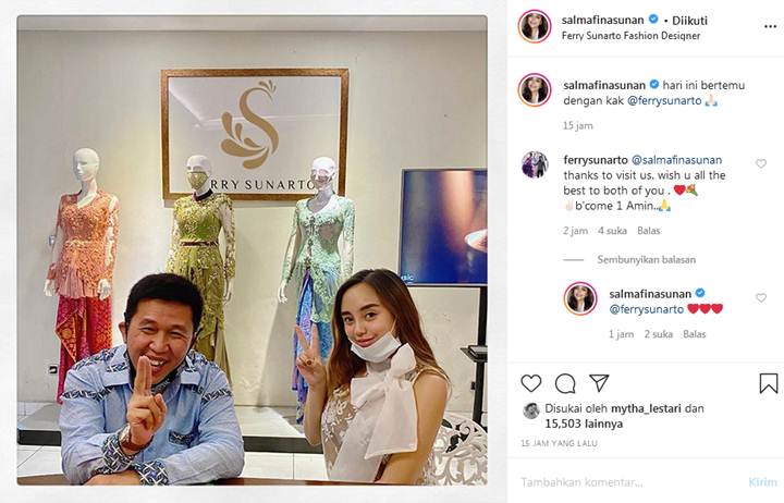 Salmafina Sunan Diduga Siapkan Gaun Pernikahan