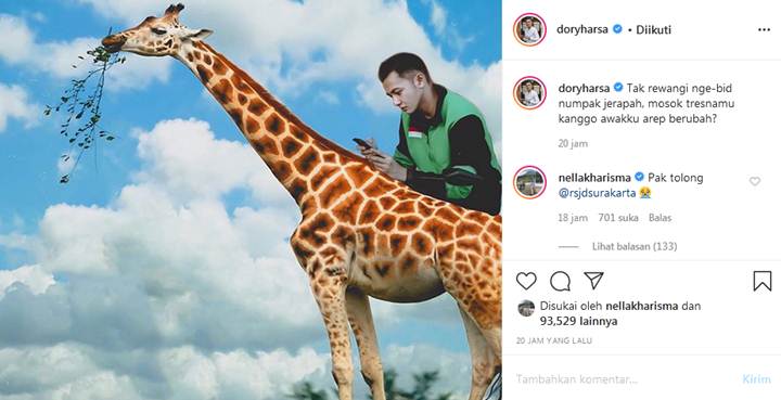 Dory Harsa Kocak Ngojek Naik Jerapah, Nella Kharisma \'Jahat\' Komentar Begini