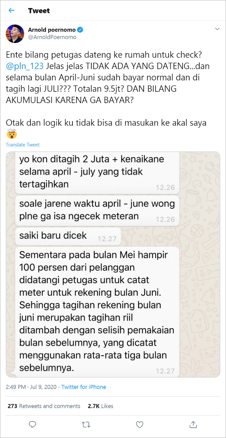 Chef Arnold Ngaku Sudah Damai dengan PLN Usai Ngamuk Tagihan Listrik Naik 4 Kali Lipat