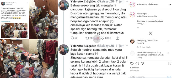 Viral Kamar Kos Penuh Tumpukan Sampah, Penghuni Diduga Idap Hoarding Disorder