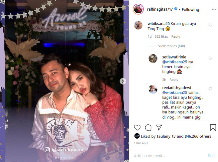 Pamer Foto Mesra Bareng Raffi Ahmad, Nagita Slavina Malah Dikira Ayu Ting