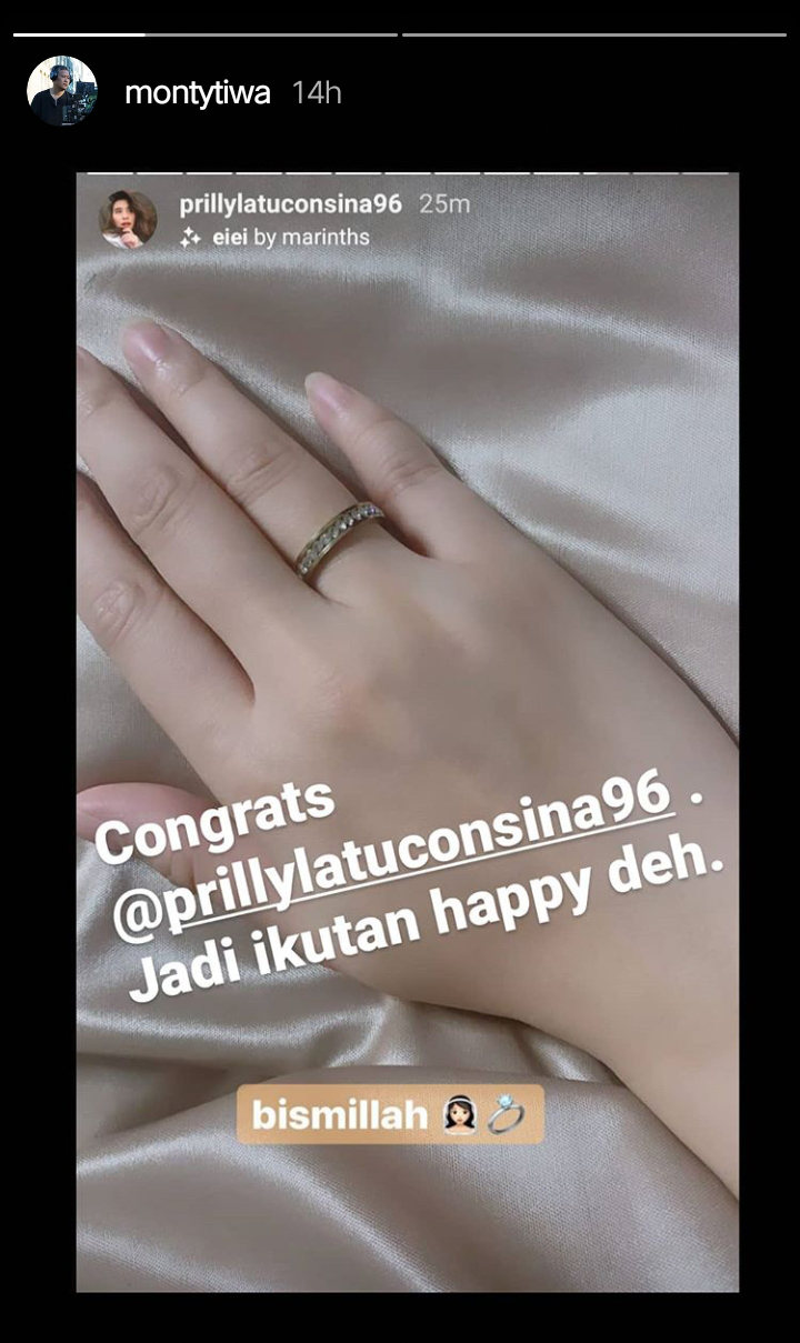 Heboh Prilly Latuconsina Pamer Cincin Bareng Reza Rahadian, Taaruf?