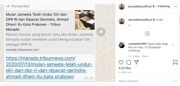 Mulan Jameela Dikabarkan Mundur dari DPR dan Dipecat Gerindra, Ahmad Dhani: Hoax!