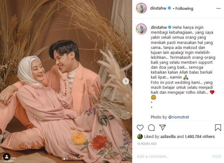 Dinda Hauw Bantah Dibilang Selalu Pamer Kemesraan: Hanya Ingin Membagi Kebahagiaan