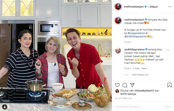 Evelin Nada Anjani Masak Mi Instan Versi Ribet Dipuji Andhika Pratama
