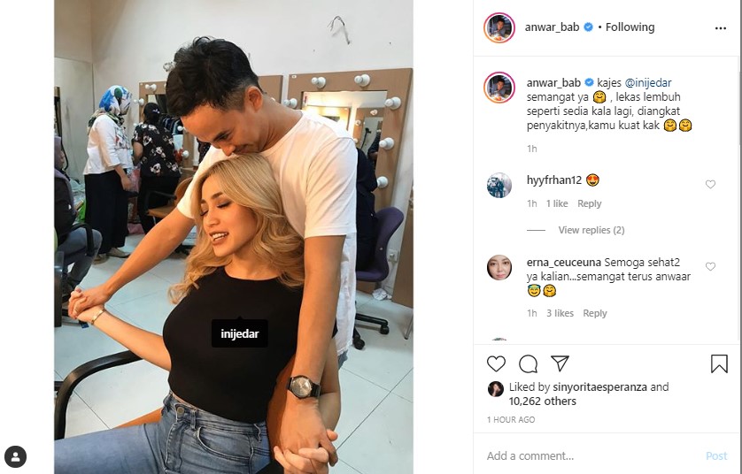 Anwar Sanjaya Beri Semangat Untuk Jessica Iskandar Lewat Potret Romantis Ini