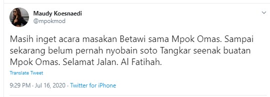 Maudy Koesnaedi Kenang Sosok Mendiang Omas Yang Jago Masak