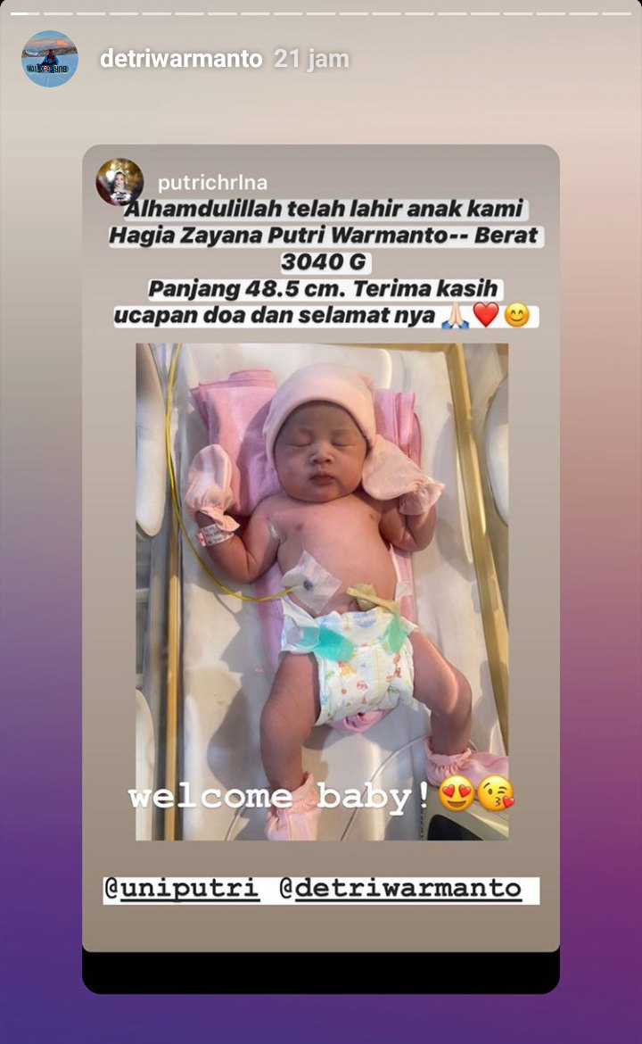Sembuh dari Covid-19, Detri Warmanto Bahagia Dikaruniai Putri Ketiga
