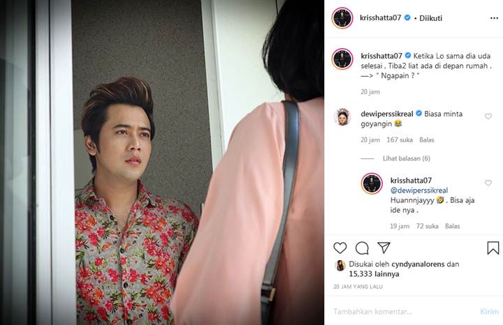 Kriss Hatta Isyaratkan Putus Cinta, Komentar Dewi Persik Jadi Sorotan