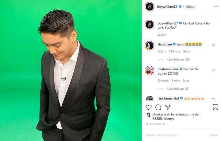 Boy William Pamer Potongan Rambut Baru, Tissa Biani dan Chelsea Olivia: Ini Siwon!