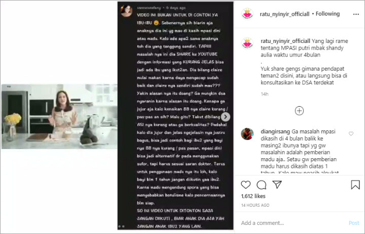 Shandy Aulia Beri MPASI Sang Putri yang Baru Berusia 4 Bulan Tuai Pro Kontra