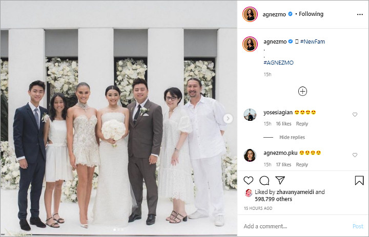 Bagikan Foto Bareng Keluarga Baru, Agnes Monica Ditanya Kapan Nyusul