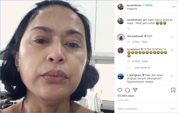 Sarah Sechan Nangis Sesenggukan Di Instagram Malah Bikin Kesal Rekan Artis, Kok Bisa?