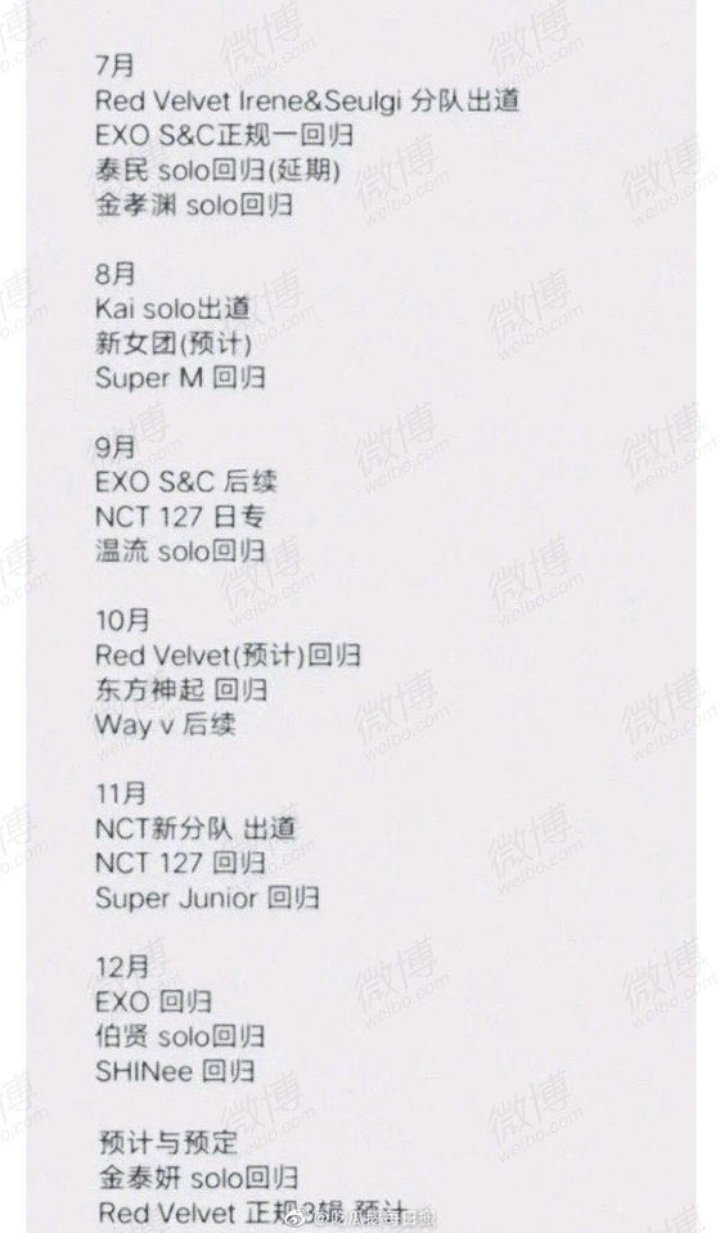 Ada SuperM dan EXO, Beredar Jadwal Comeback Artis-Artis SM Entertainment di Paruh Kedua 2020