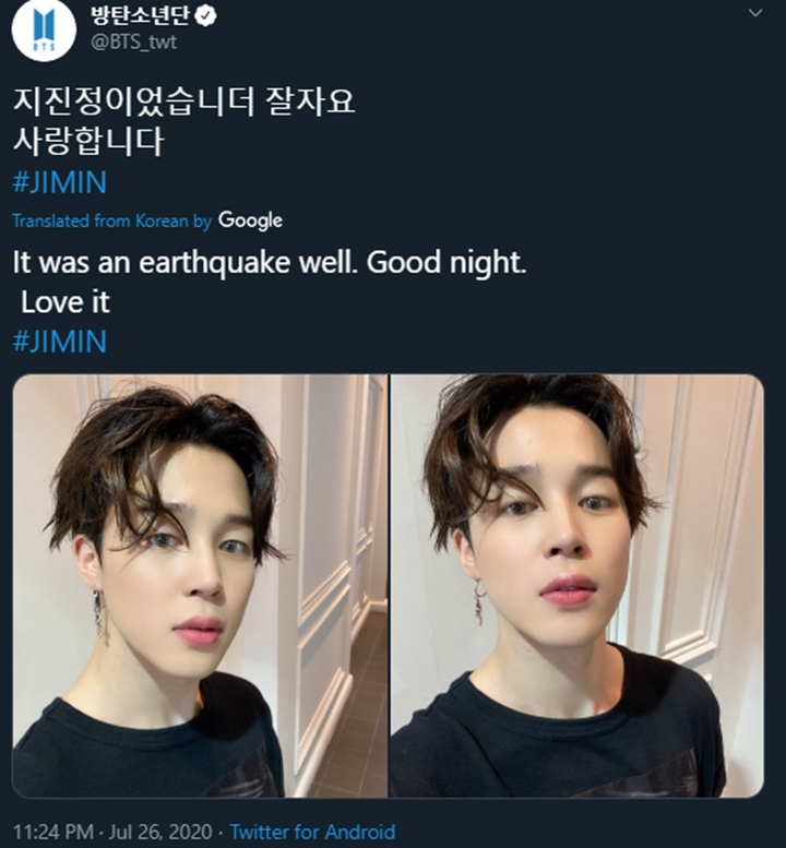 Jimin BTS Posting Selfie Menggoda Malam-Malam, Terjemahan Caption Bikin Kaget