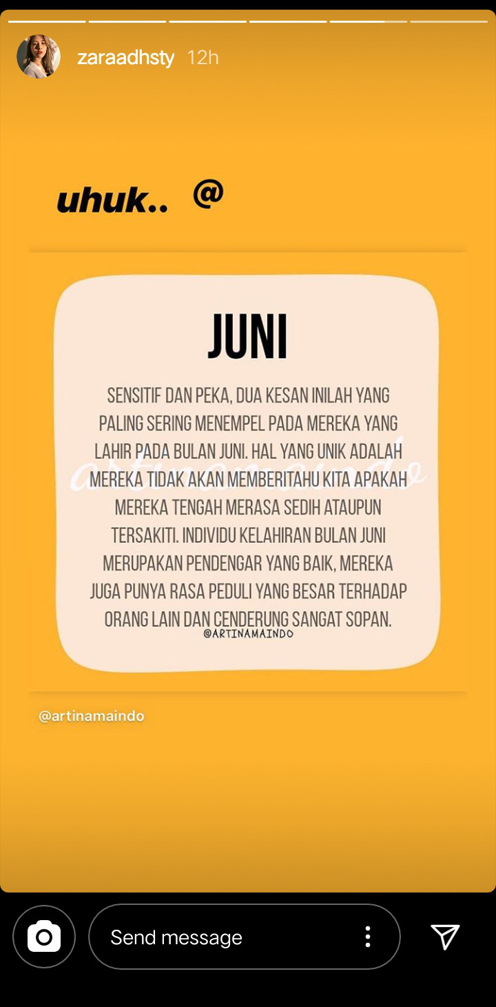 Adhisty Zara Ternyata Tak Bisa Sedih Di Hadapan Orang, Alasannya Mengejutkan