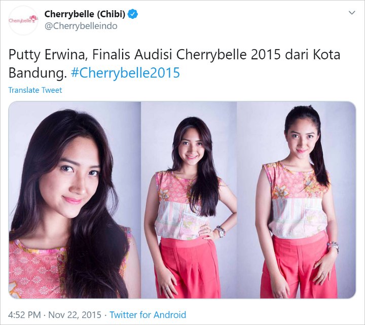 Foto Putty Sebagai Finalis Cherry Belle