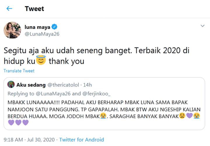 \'Gagal\' Sepanggung dengan BTS, Luna Maya: Mereka Sempurna di Mataku
