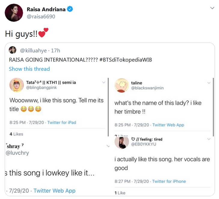 Raisa Sukses Curi Perhatian Fans Internasional BTS